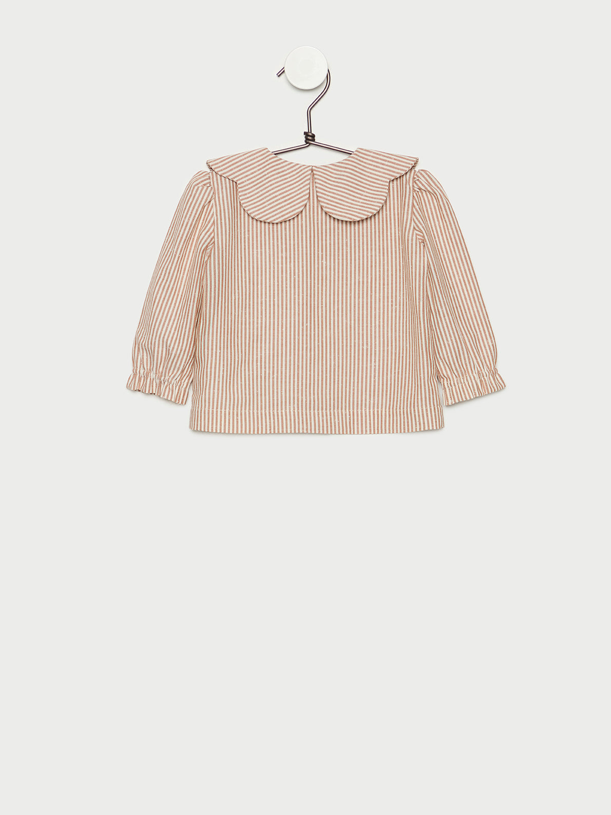 Blusa de bebé Caramel Stripes en algodón 100% hecho en España
