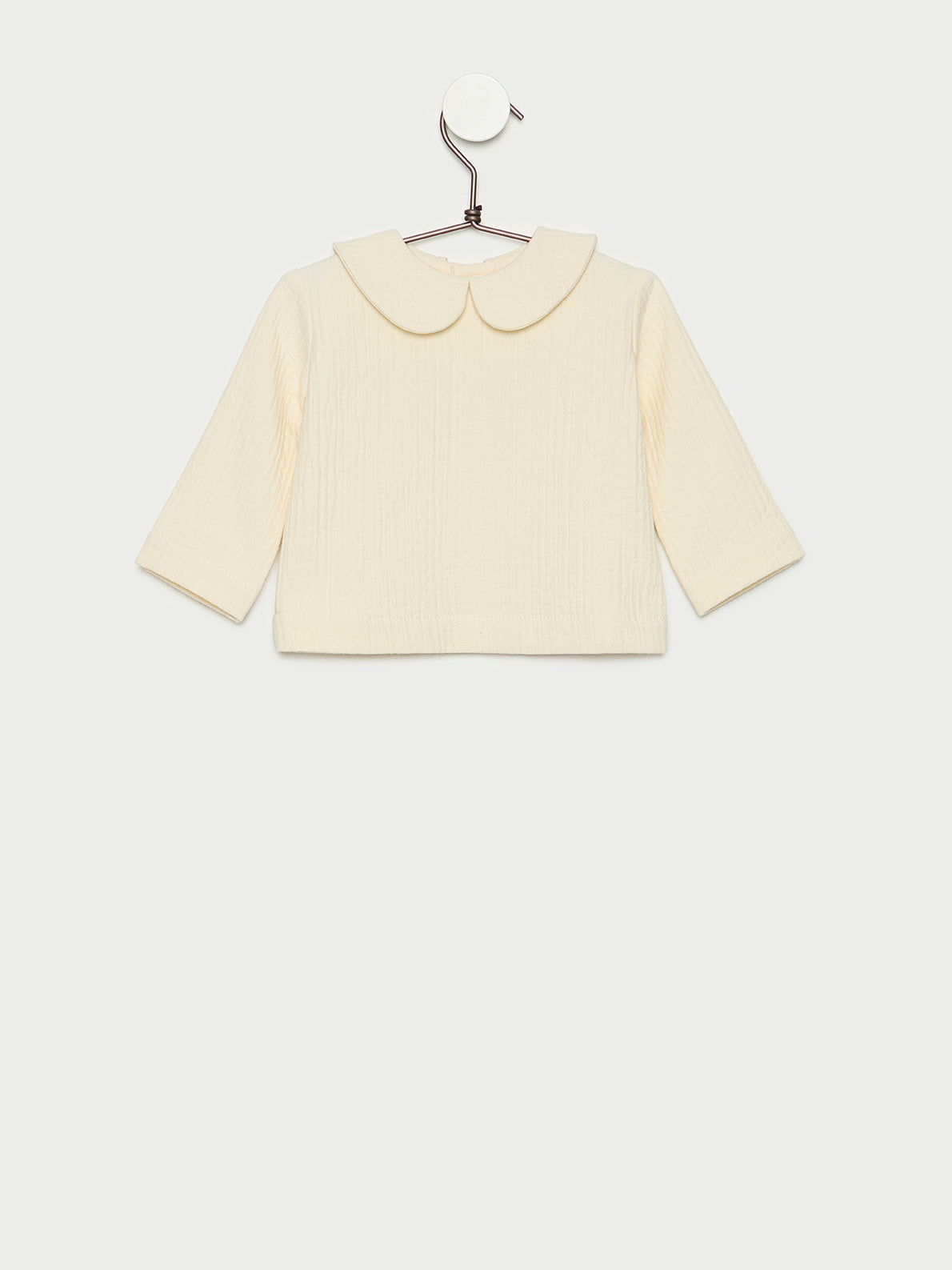 Blusa de bebé  cruda en algodón 100% hecha en España