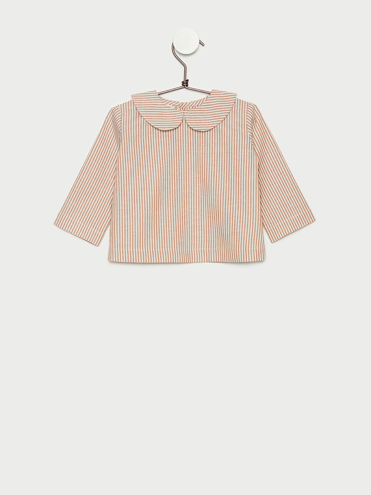 Blusa de bebé Caramel Stripes en algodón 100% hecha en España