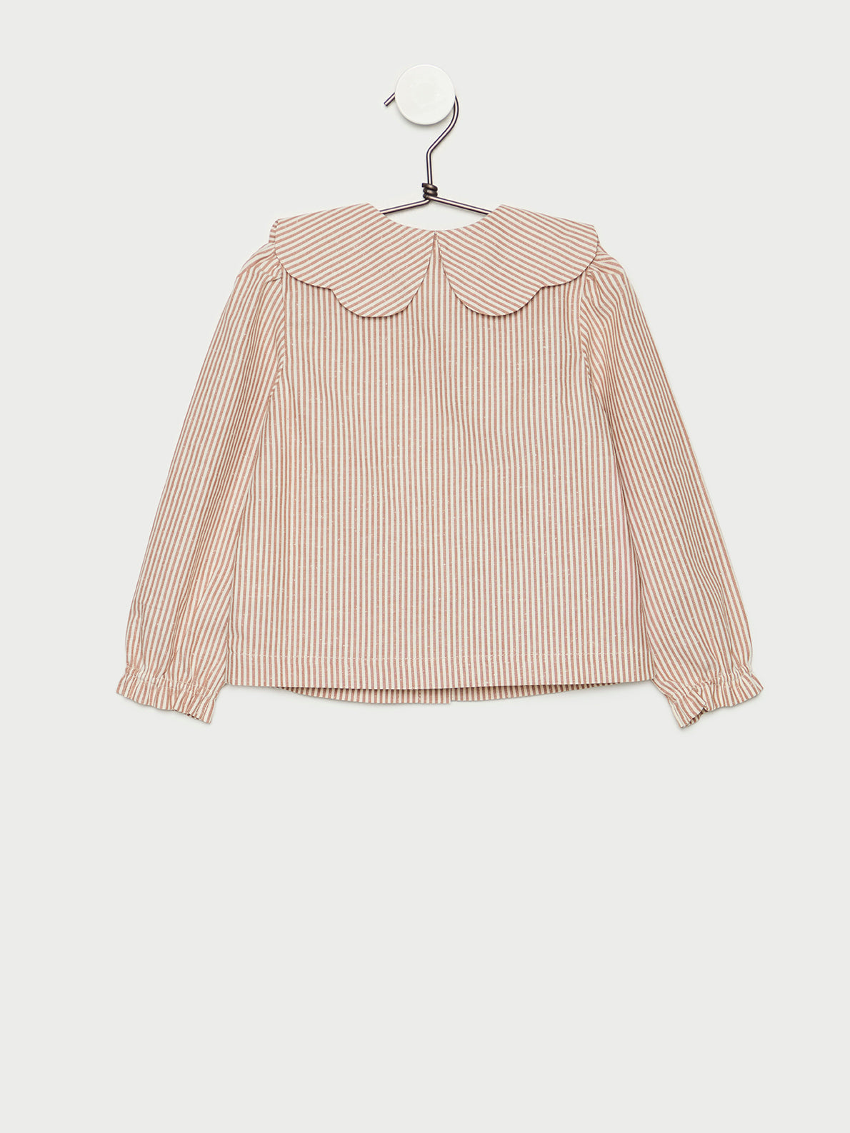 Blusa de niña Caramel Stripes en algodón 100% hecha en España