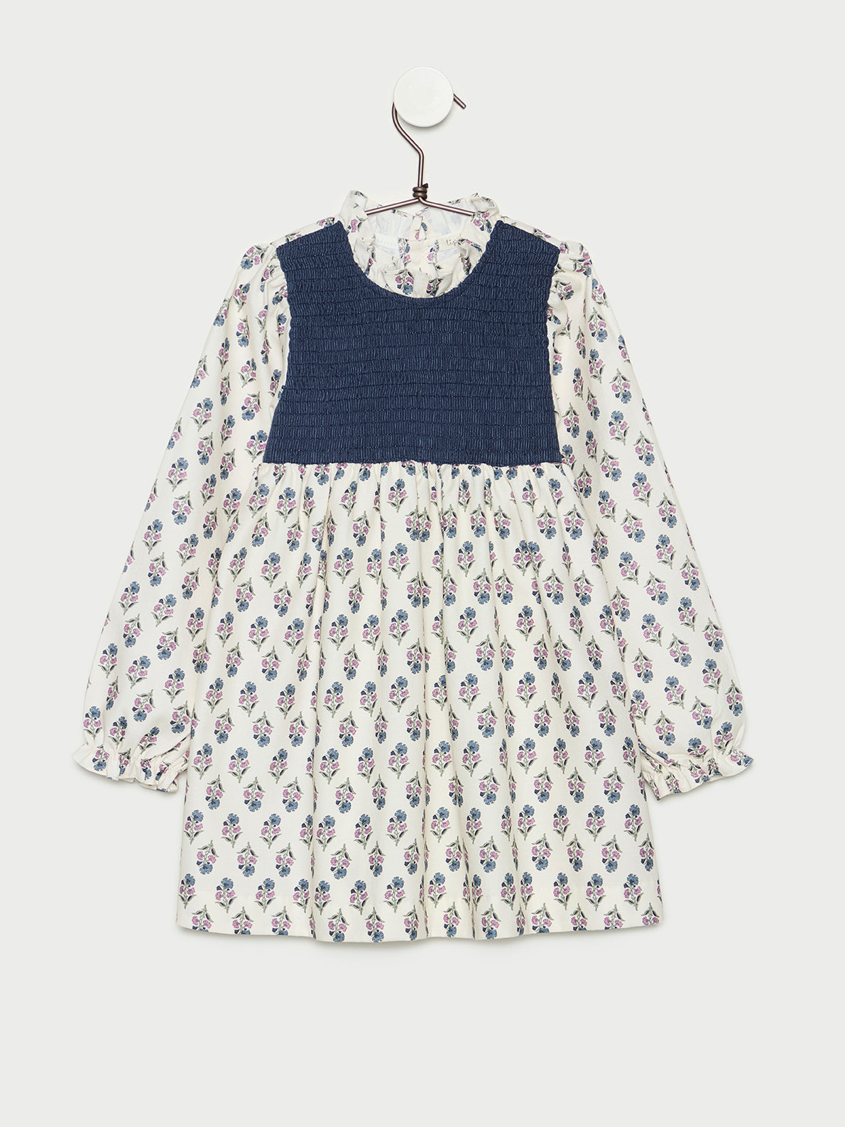 Vestido niña terciopelo Gardea Print en algodón 100% hecha en España