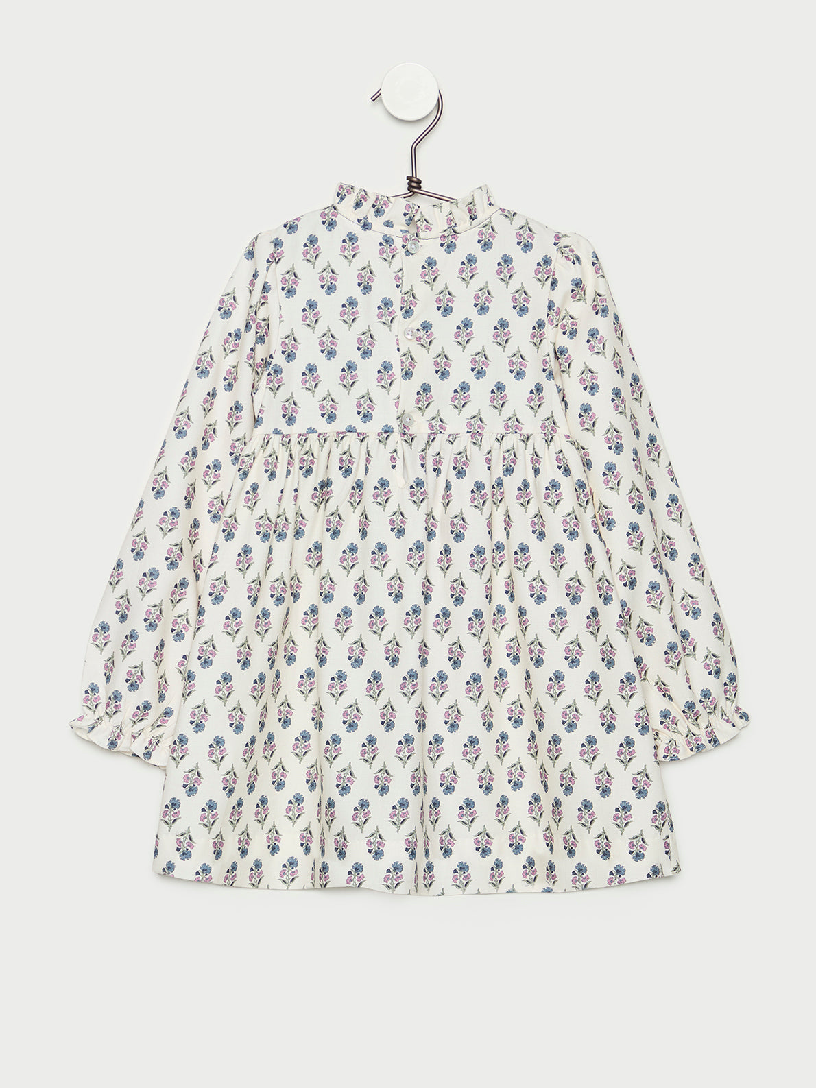 Vestido niña terciopelo Gardea Print en algodón 100% hecha en España