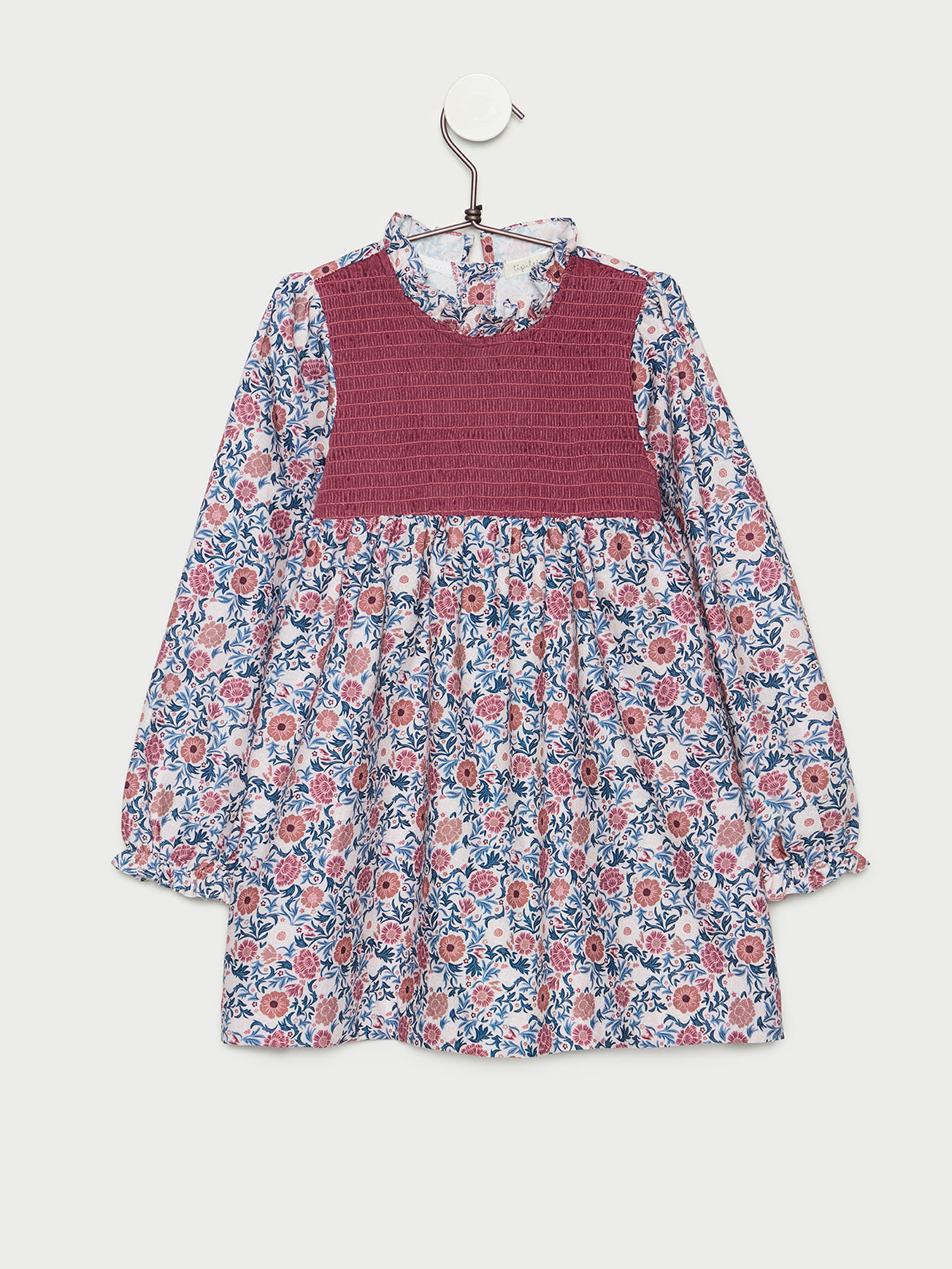 Vestido niña terciopelo Morris Print en algodón 100% hecha en España