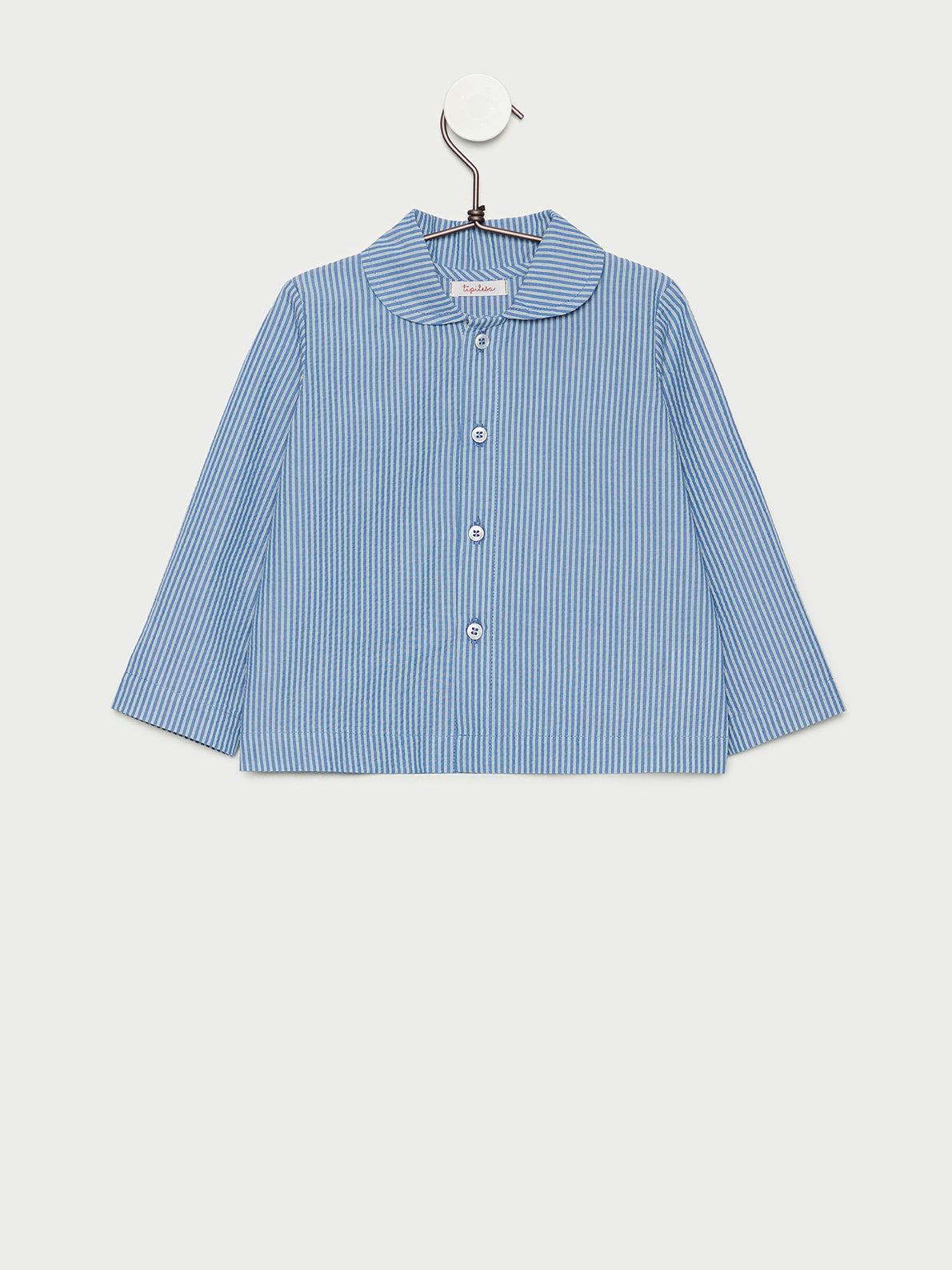 Blusa de niño Blue Stripes en algodón 100% hecha en España