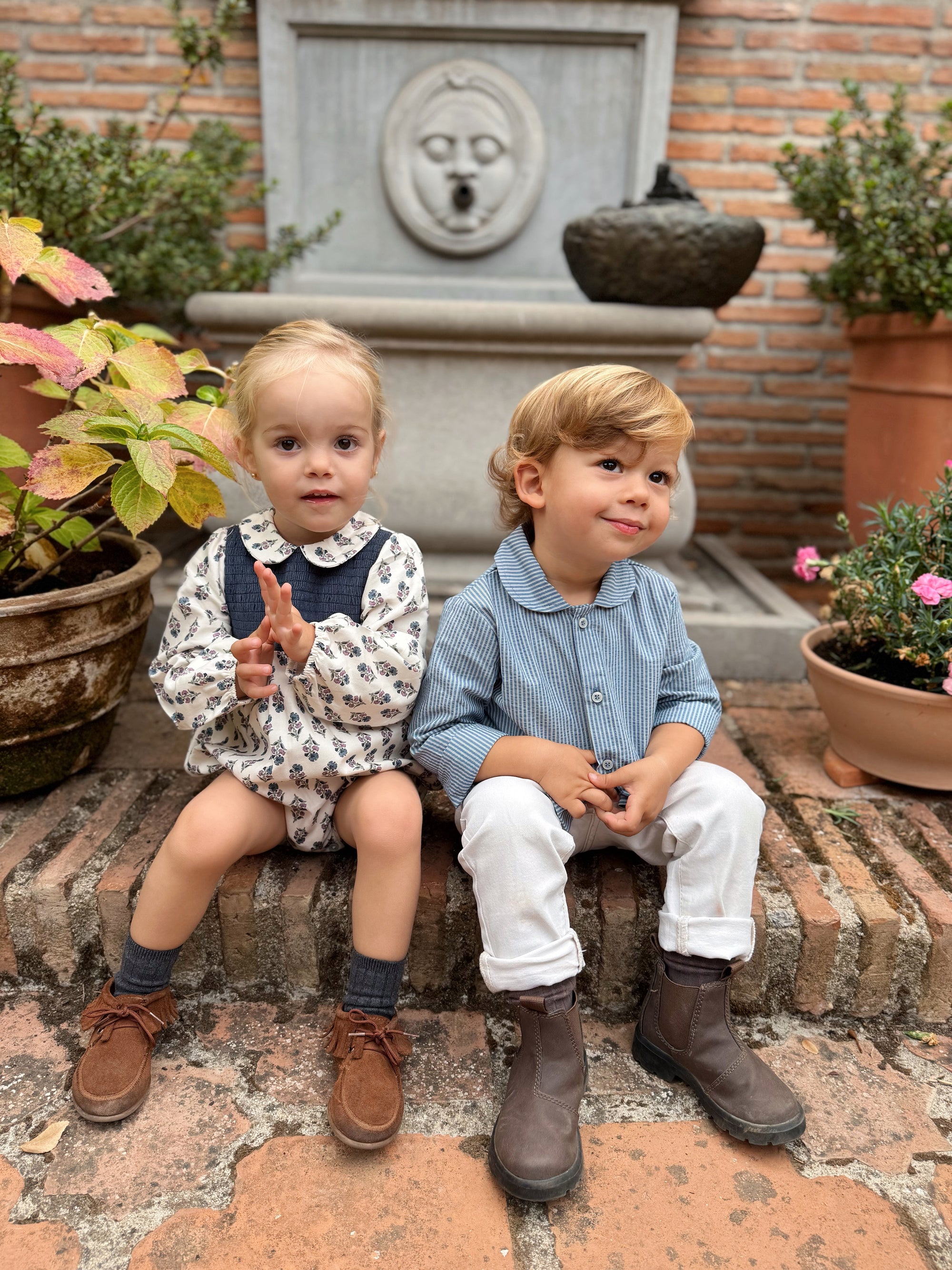 Niño con camisa Blue Stripes en algodón 100% hecha en España